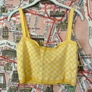 yellow sweater tank top